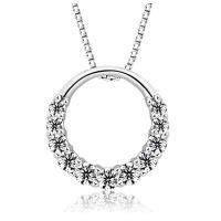 Cubic Zirconia Micro Pave 925 Sterling Silver Pendant platinum plated micro pave cubic zirconia original color Sold By PC