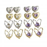 Crystal Pendants Zinc Alloy with Crystal Heart Vacuum Ion Plating Sold By Lot
