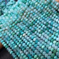 Amazonit Perlen, flache Runde, poliert, DIY & facettierte, himmelblau, 4x5.80mm, verkauft per ca. 14 ZollInch Strang