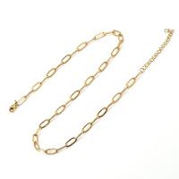 Stainless Steel Chain Necklace 304 Stainless Steel with 1.97inch extender chain 18K gold plated fashion jewelry & for woman golden 1*4*10mm 0.6*2.5*6.5mm Length Approx 13.78 Inch Approx 17.72 Inch Sold By PC