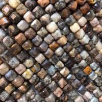 Kamień słoneczny Koralik, Kostka, DIY & fasetowany, mieszane kolory, 6-7mm, sprzedawane na około 38 cm Strand