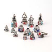 Zinc Alloy Spacer Beads with Turquoise antique silver color plated DIY & enamel nickel lead & cadmium free Sold By PC