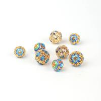 Zinc Alloy Hollow Beads sang gold plated DIY & enamel nickel lead & cadmium free Sold By PC