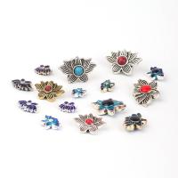 Zinc Alloy Spacer Beads with Turquoise Flower plated DIY & enamel nickel lead & cadmium free Sold By PC