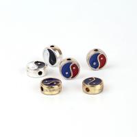 Zinc Alloy Spacer Beads Flat Round plated DIY & enamel nickel lead & cadmium free Sold By PC