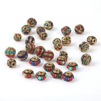 مجوهرات الأحجار الكريمة الخرز, النحاس, مع حجر طبيعي, لون الذهب مطلي, ديي & أنماط مختلفة للاختيار, المزيد من الألوان للاختيار, النيكل والرصاص والكادميوم الحرة, تباع بواسطة PC