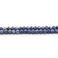 Grânulos de pedra de mancha azuis, pontos azuis, Roda, polido, DIY & tamanho diferente para a escolha, azul, vendido para Aprox 38 cm Strand