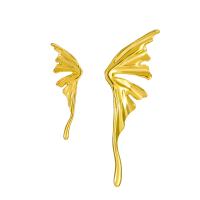asymmetrische oorbellen, Zinc Alloy, Vlinder, plated, mode sieraden & voor vrouw, meer kleuren voor de keuze, nikkel, lood en cadmium vrij, 4cm,6.8cm, Verkocht door pair