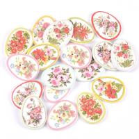 Wood  Button Oval printing DIY mixed colors Sold By PC