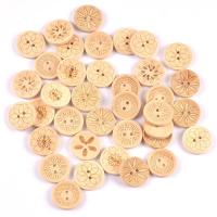 Wood Button Flat Round Carved DIY mixed colors 25mm Sold By PC