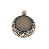 Zinc Alloy Pendant Cabochon Setting with Glass plated hollow Inner Approx 25mm Sold By PC