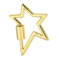 Mosaz šroub spony, Hvězda, barva pozlacený, módní šperky & DIY & pro ženy, zlatý, 24x29x4.50mm, 10PC/Lot, Prodáno By Lot