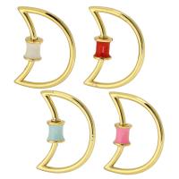 Brass Screw Clasp Moon gold color plated fashion jewelry & DIY & for woman & enamel Sold By Lot