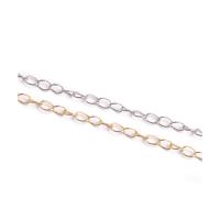 Brass Ovalni Chain, Mesing, pozlaćen, možete DIY & twist ovalni lanac, više boja za izbor, nikal, olovo i kadmij besplatno, 3.50x5mm, Prodano By m