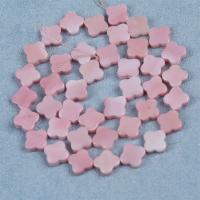 Natural Pink Shell korálky, Skořápka, Four Leaf Clover, DIY, růžový, 10mm, Prodáno za Cca 38 cm Strand