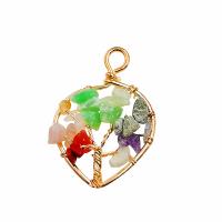 Tree Of Life Pendants Brass with Natural Gravel handmade fashion jewelry & tree of life design nickel lead & cadmium free Sold By PC