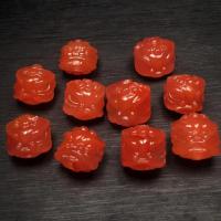 Yunnan Red Agate Perla, Izrezbaren, možete DIY & nema rupe, crven, 14-15mm, Približno 10računala/Torba, Prodano By Torba
