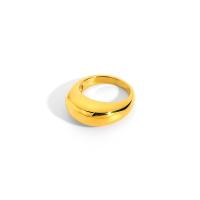 Titanium Steel Finger Ring Round Vacuum Ion Plating fashion jewelry & for woman golden US Ring Sold By PC