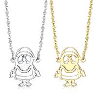 Christmas Necklaces 304 Stainless Steel with 5cm extender chain Santa Claus Galvanic plating for woman & hollow 21mm Length Approx 46 cm Sold By PC