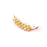 Crystal Brooch Zinc Alloy with Crystal Wheat gold color plated Korean style & for woman 58mm Sold By PC