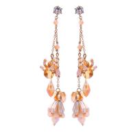 Crystal Earrings with Brass 18K gold plated for woman Sold By Pair