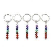 Gemstone Key Clasp with Iron silver color plated Unisex mixed colors 80mm Sold By PC