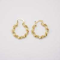 Brass Hoop Earring 18K gold plated & for woman gold Sold By Pair