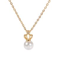South Sea Shell Pendant Brass with Shell Pearl plated & micro pave cubic zirconia & for woman Sold By Lot