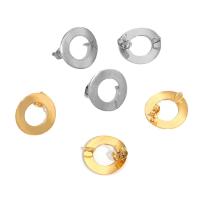 Stainless Steel Earring Stud Component 304 Stainless Steel Vacuum Ion Plating DIY 18mm Sold By Bag