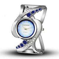 Cuff Watch Zinc Alloy with Glass plated for woman & enamel & with rhinestone nickel lead & cadmium free Inner Approx 64mm Length Approx 8 Inch Sold By PC