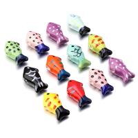 Tisak Porculanske perle, Porculan, Riba, možete DIY, više boja za izbor, 20x12mm, Približno 5računala/Torba, Prodano By Torba