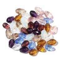 Teardrop Krystal perler, du kan DIY & facetteret & blandet, flerfarvet, 11-12mm, Ca. 30pc'er/Strand, Solgt af Strand