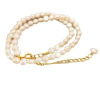 Natural Freshwater Pearl Necklace Brass with Freshwater Pearl with 8cm extender chain 18K gold plated for woman white nickel lead & cadmium free Length Approx 38 cm Sold By PC