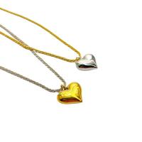Brass Necklace Heart plated Unisex nickel lead & cadmium free Length Approx 45 cm Sold By PC