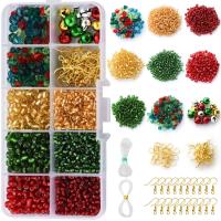 DIY Jewelry Supplies Glass Seed Beads with Fishing Line & Plastic Box & Zinc Alloy polished Sold By Set