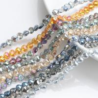 Heart Crystal perle, Kristal, Srce, pozlaćen, možete DIY, više boja za izbor, 8mm, Približno 80računala/Torba, Prodano By Torba