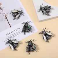 Shell Brooch Zinc Alloy with White Shell & Abalone Shell Insect antique silver color plated Unisex Sold By PC