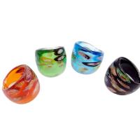 Lampwork Finger Ring three pieces & fashion jewelry & for woman multi-colored 17-19mm Sold By Set