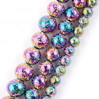 Natural Lava Beads colorful plated DIY Sold Per Approx 38 cm Strand