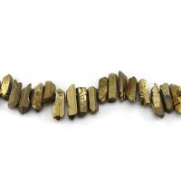 Natural Plating Quartz Beads Clear Quartz irregular gold color plated DIY Sold Per Approx 38 cm Strand