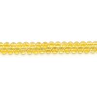 Natürliche gefärbten Quarz Perlen, Klarer Quarz, rund, poliert, DIY & verschiedene Größen vorhanden, gelb, verkauft per ca. 38 cm Strang