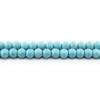 Perline gioielli gemme, Blu sintetico turchese, Cerchio, lucido, DIY & formato differente per scelta, blu, Venduto per Appross. 38 cm filo