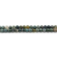 Prirodni indijski ahat perle, Indijski Agate, Krug, uglađen, možete DIY & različite veličine za izbor, zelen, Prodano Per Približno 38 cm Strand