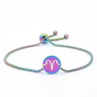 Titanium Steel Bracelet & Bangle plated Zodiac symbols jewelry & Unisex multi-colored 230mm Sold By Bag