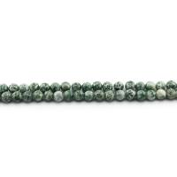 Grüner Tupfen Stein Perlen, rund, poliert, DIY & verschiedene Größen vorhanden, grün, frei von Nickel, Blei & Kadmium, verkauft per ca. 38 cm Strang