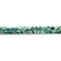 Jade perle, Svjetlost Mottle Green Jade, Krug, uglađen, možete DIY, zelen, 10mm, Približno 38računala/Strand, Prodano By Strand
