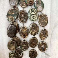 Perline naturali tibetane in agata Dzi, agata Tibetano, ellisse, DIY, 30x40mm, Appross. 8PC/filo, Venduto da filo