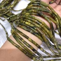 Natural Jade Beads Jade Olive Column polished DIY olive green Length 38 cm Sold By PC