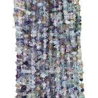 Fluorit Beads, Uregelmæssig, poleret, du kan DIY, blandede farver, 3x5mm, Ca. 300pc'er/Strand, Solgt Per Ca. 80 cm Strand