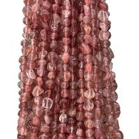 Φυσικό χαλαζία κοσμήματα χάντρες, Strawberry Quartz, Ακανόνιστη, γυαλισμένο, DIY, κόκκινο φως, 5x9mm, Περίπου 55PCs/Strand, Sold Per Περίπου 40 cm Strand